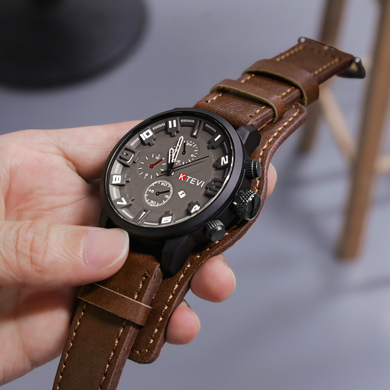 Solar Powered Watch - ساعات رجالية كلاسيكية فاخرة بتصميم عتيق،