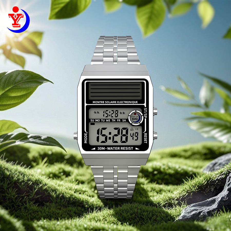 Solar Powered Watch - ساعة إلكترونية عصرية متعددة الوظائف تعمل