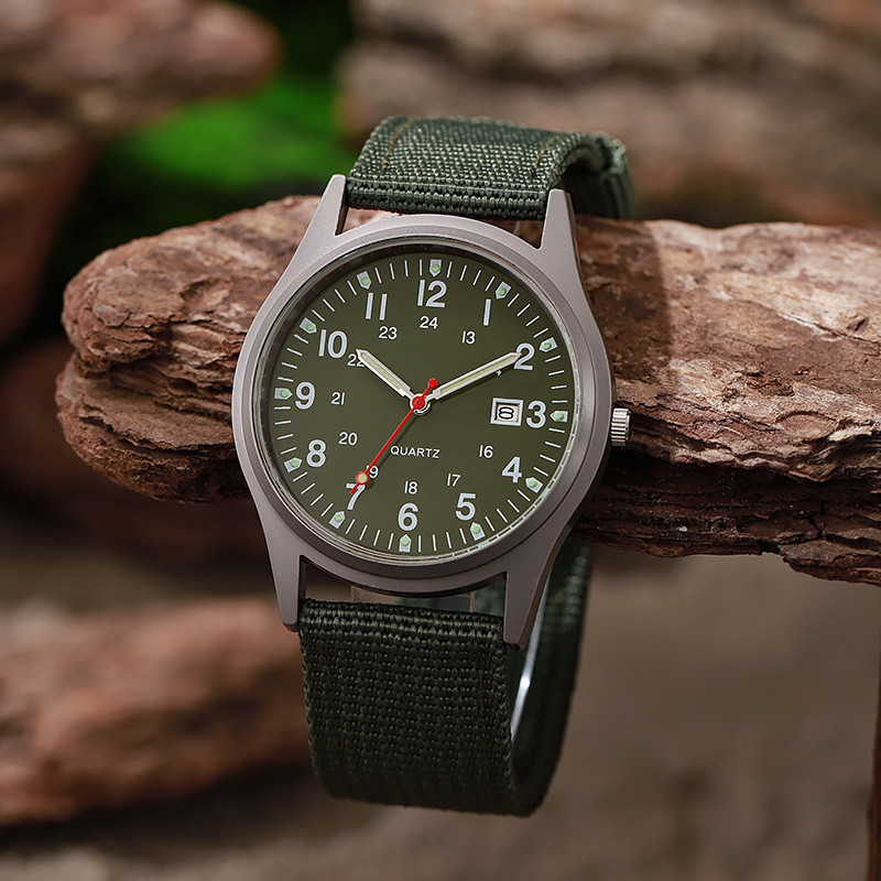 Solar Powered Watch - ساعة رجالية جديدة من القماش، ساعة