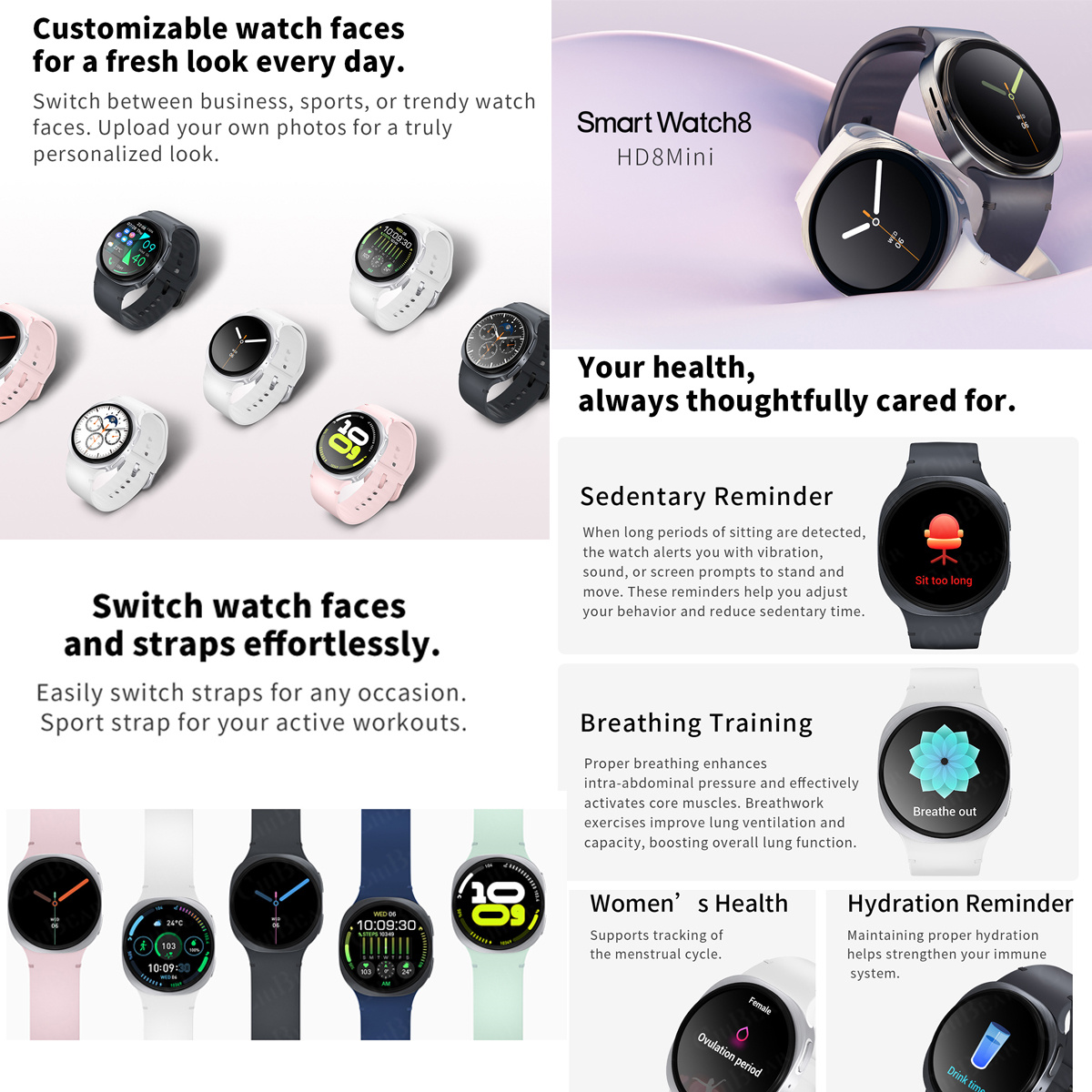 ساعات ذكية جديدة 2026 طراز 8 م - مراجعة Smartwatch Watches Girls وسعره