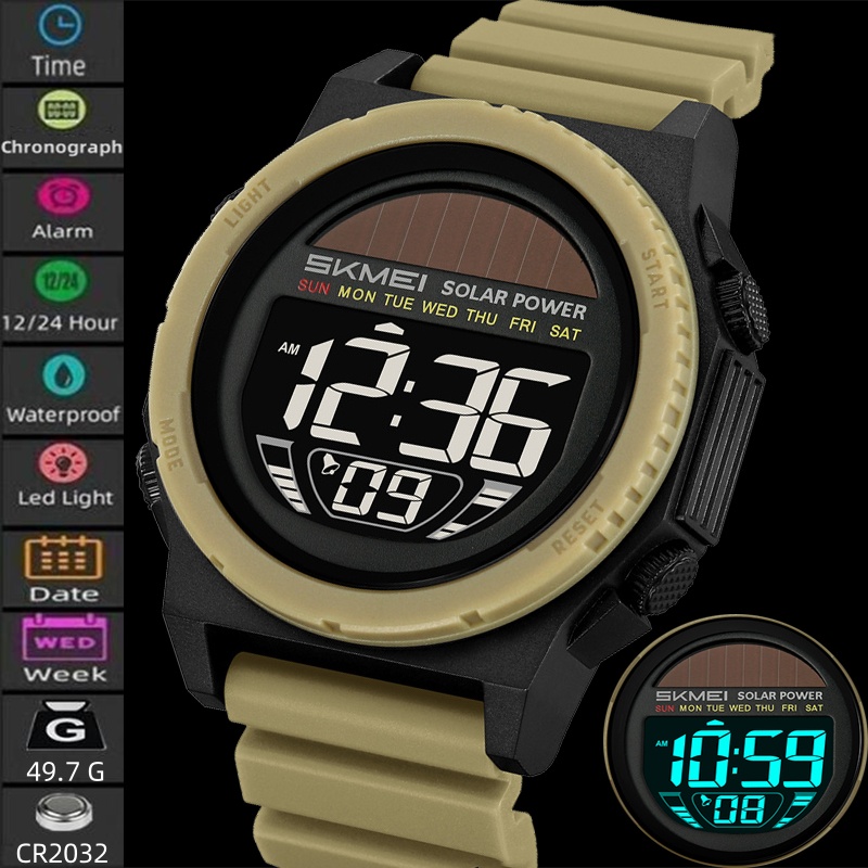 Skmei الطاقة الشمسية الساعات ا - مراجعة Solar Powered Watch وسعره