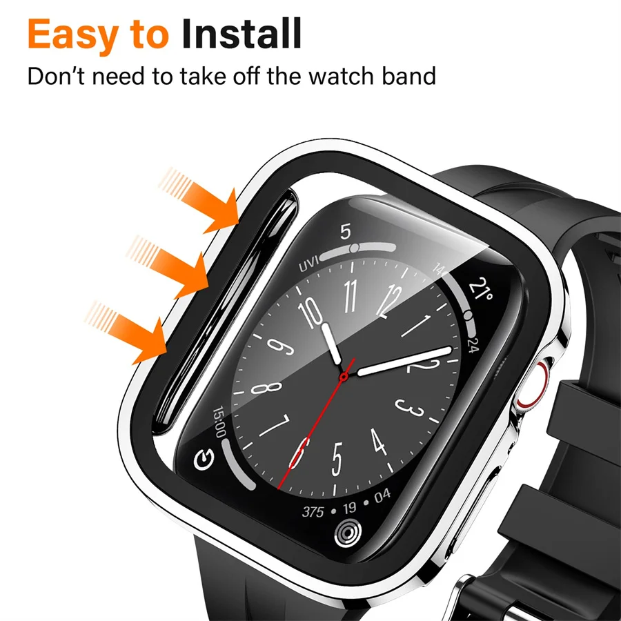 زجاج + غطاء لساعة أبل سلسلة 8  - مراجعة Smartwatch Watches Girls وسعره