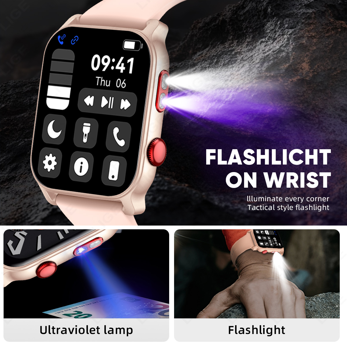 ساعة ذكية فائقة النحافة من LIG - مراجعة Smartwatch Purple Watches For Women وسعره