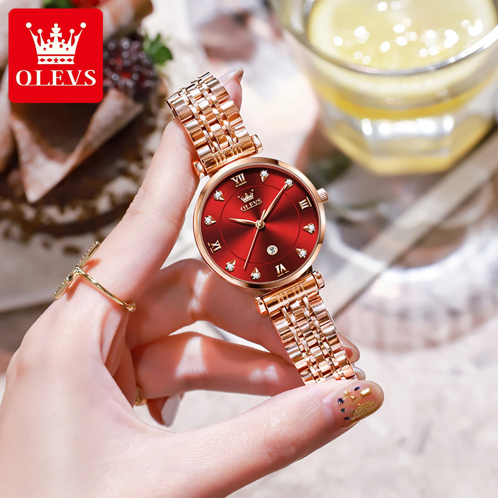ساعات OLEVS النسائية الفاخرة ا - مراجعة Anti-Magnetic Watch وسعره