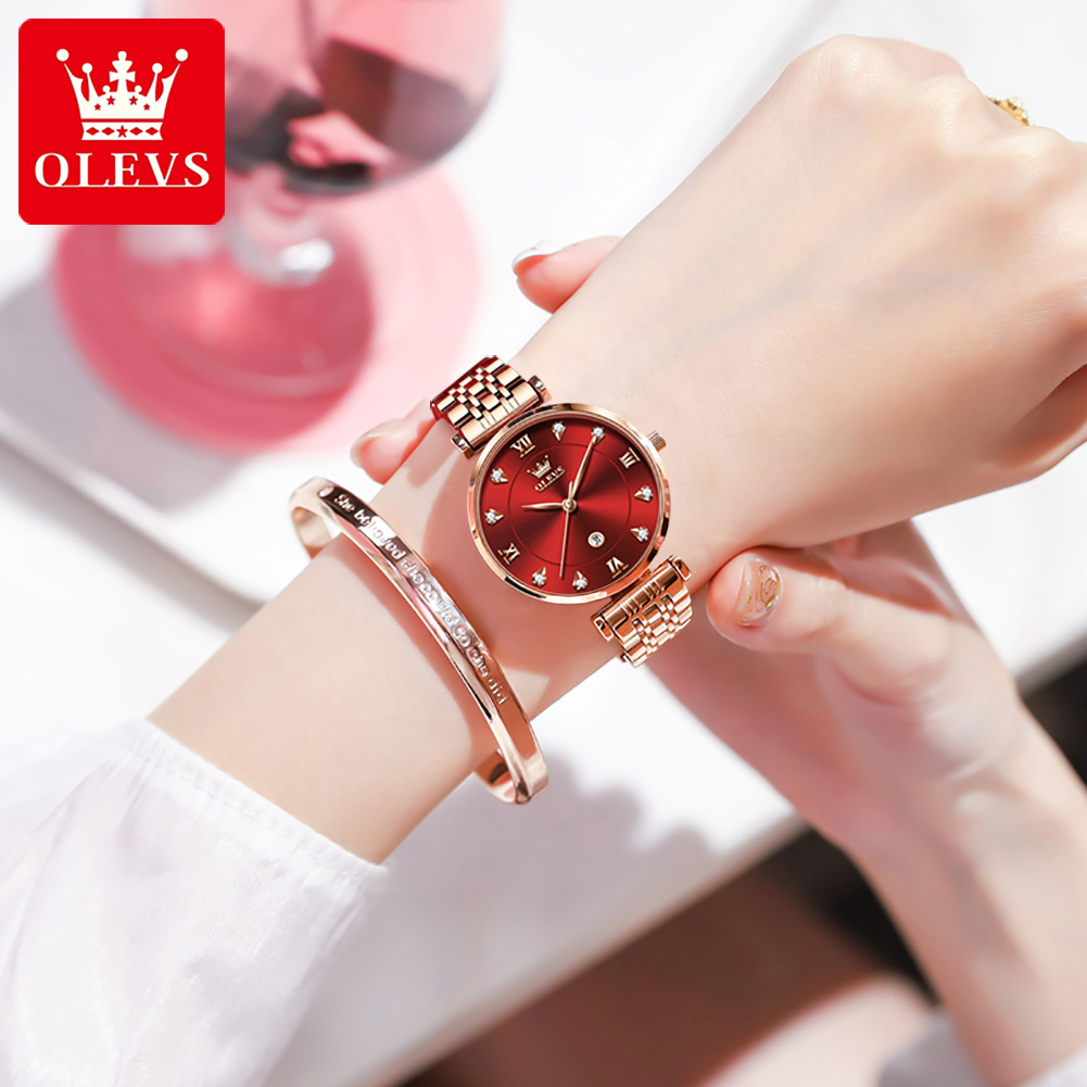 ساعات OLEVS النسائية الفاخرة ا - مراجعة Anti-Magnetic Watch وسعره