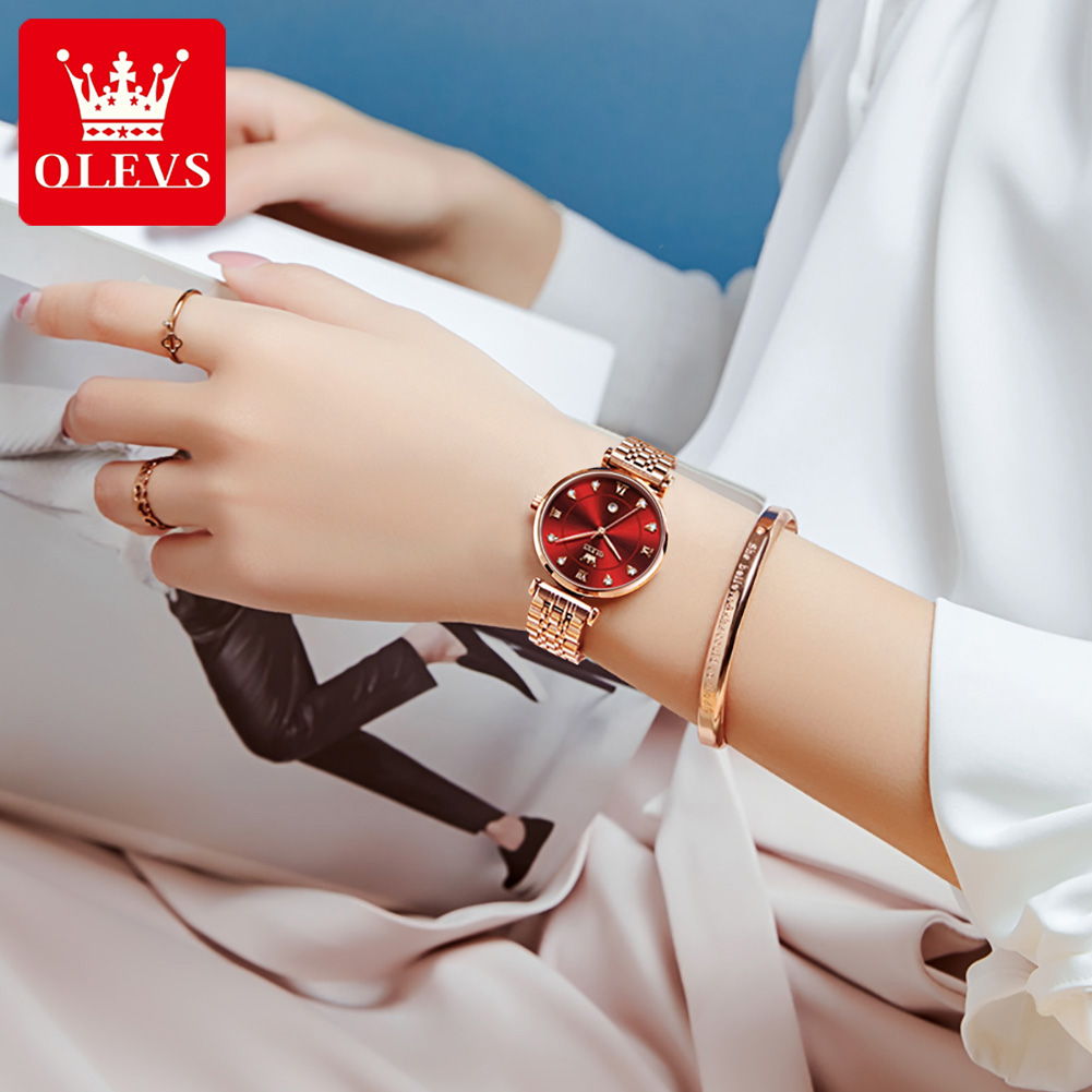 ساعات OLEVS النسائية الفاخرة ا - مراجعة Anti-Magnetic Watch وسعره