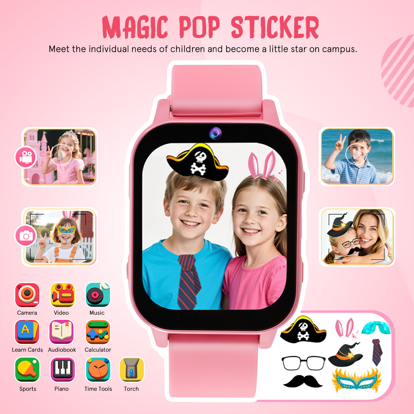 ساعة ذكية للأطفال باللون الورد - مراجعة Smartwatch Watches Girls وسعره