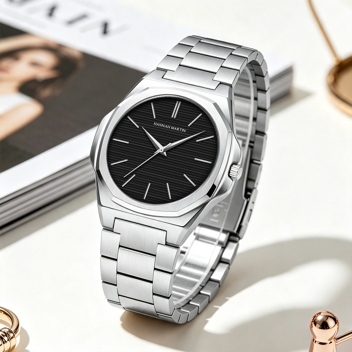 ساعة هدية للنساء بقرص 40 ملم،  - مراجعة Anti-Magnetic Watch وسعره