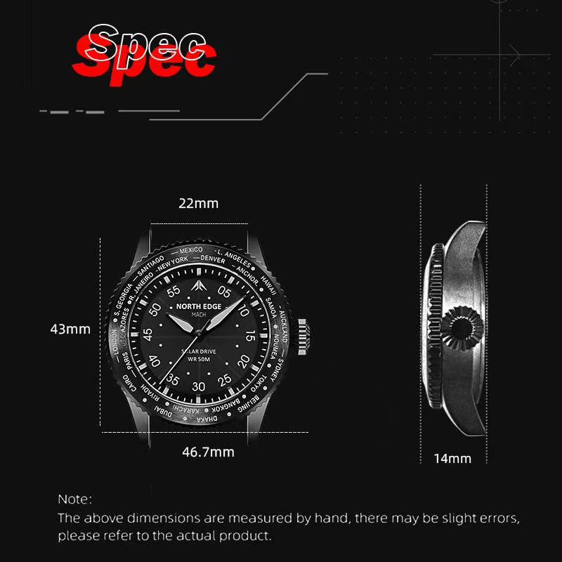 ساعة نورث إيدج مابل للرجال تعم - مراجعة Solar Powered Watch وسعره