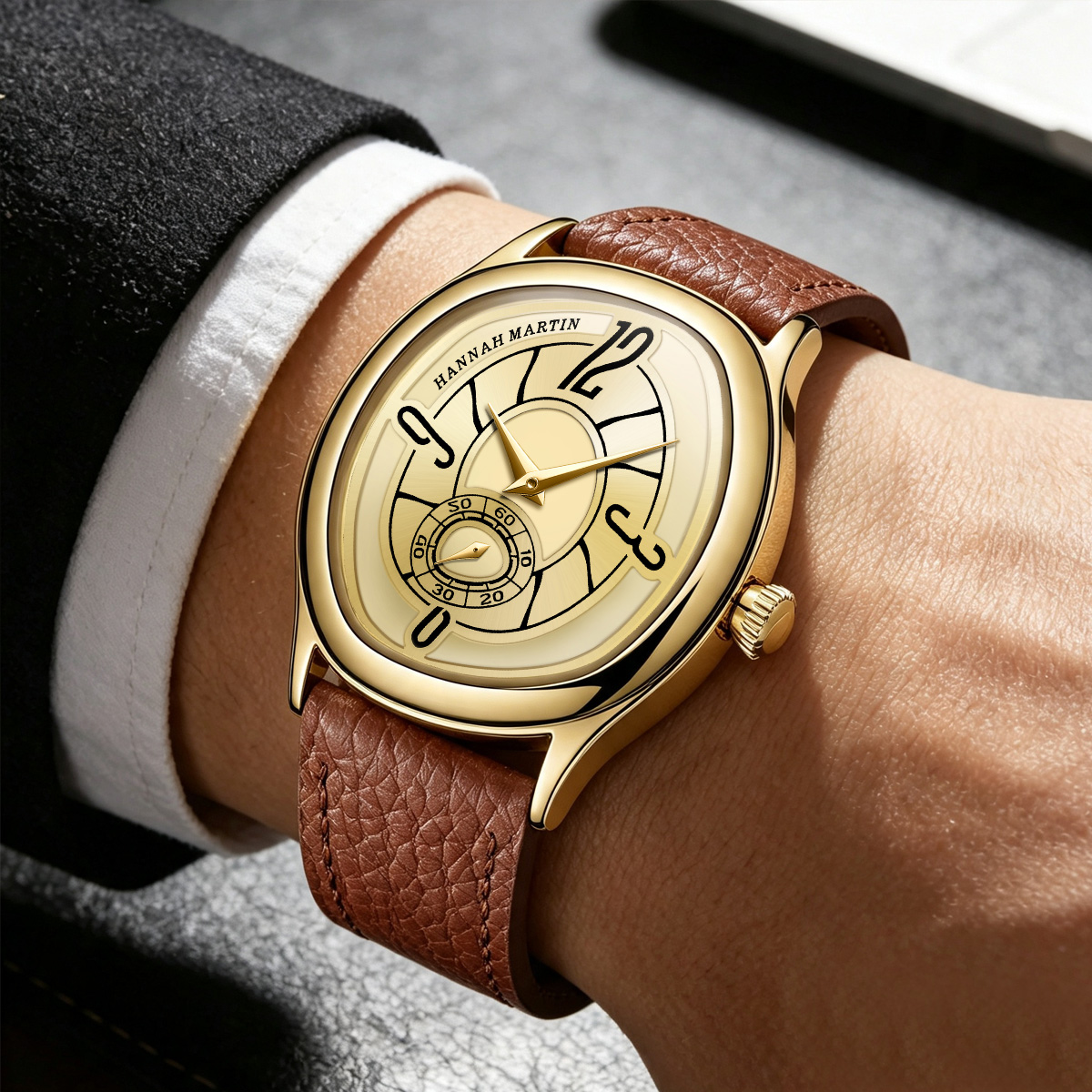 ساعة هانا مارتن أنيقة من الجلد - مراجعة Anti-Magnetic Watch وسعره