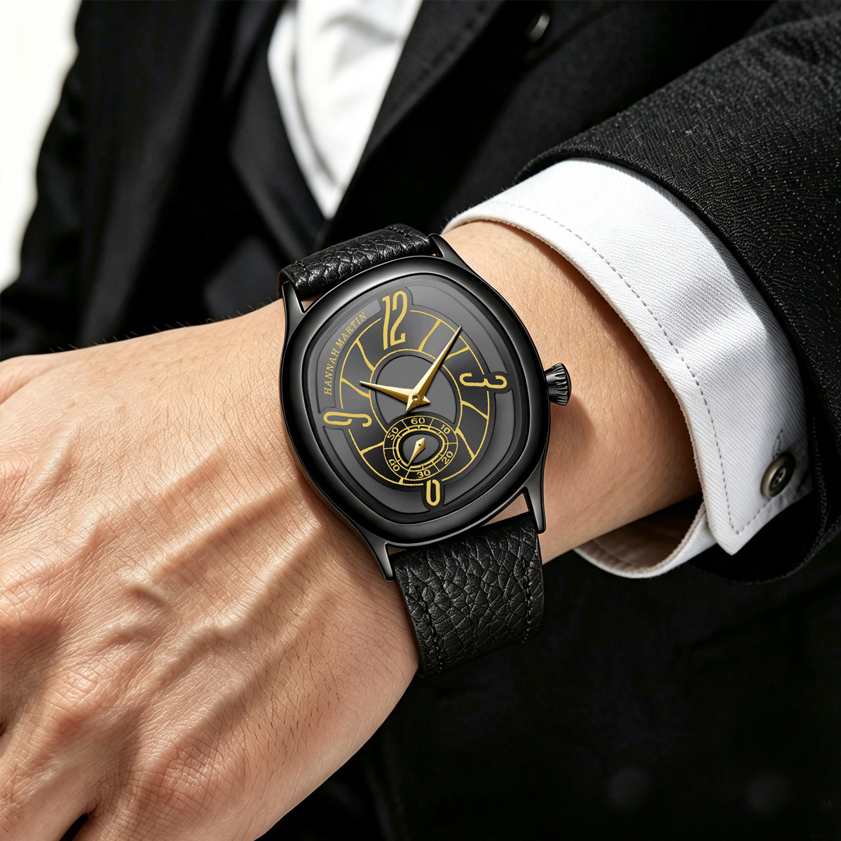 ساعة هانا مارتن أنيقة من الجلد - مراجعة Anti-Magnetic Watch وسعره