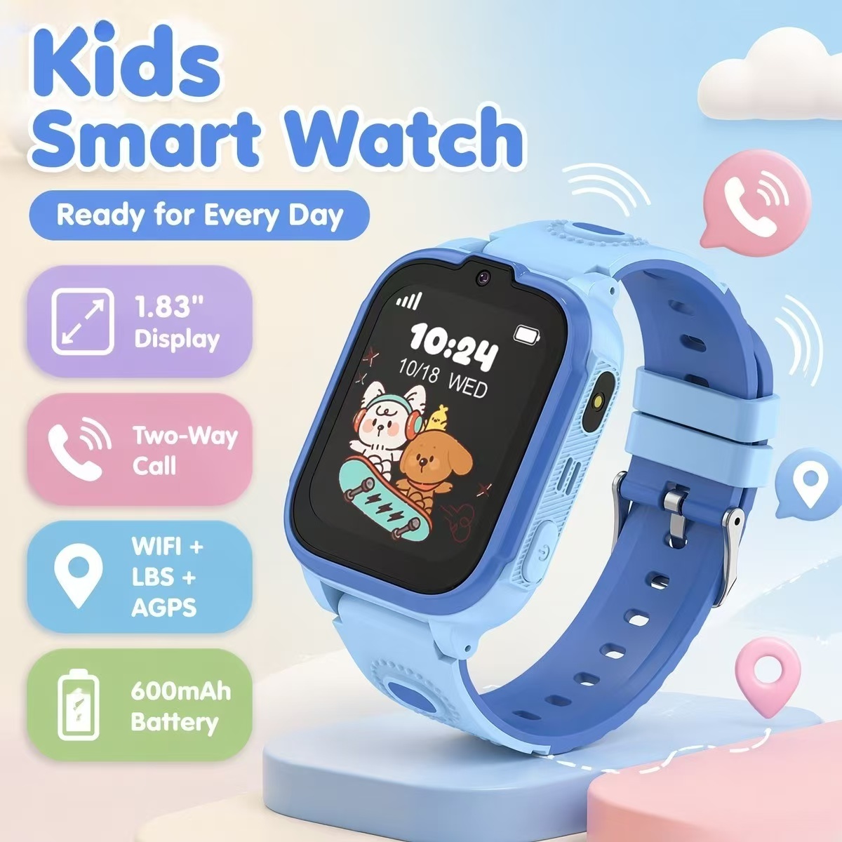 ساعة ذكية للأطفال DH28 بشاشة 1 - مراجعة Kids Watches Not Smartwatch وسعره