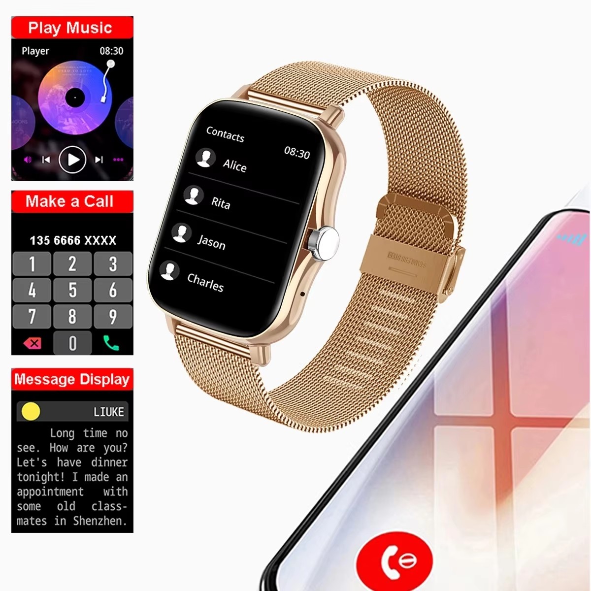 ساعة ذكية متعددة الوظائف جديدة - مراجعة Smartwatch Watches Girls وسعره